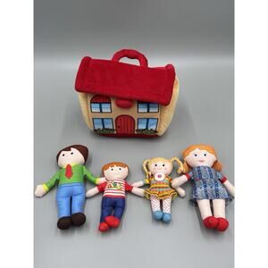 Snuggle Stuffs Happy Family Soft Figure Doll Set with House Plush Toys No Tags